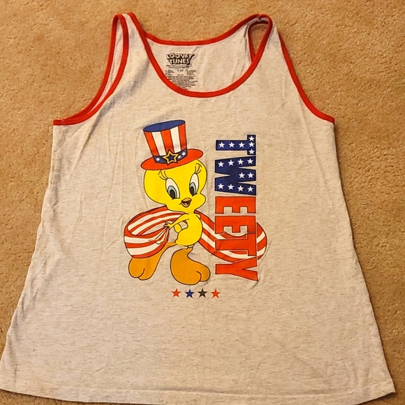 Tank Top S 3/5 Looney Tunes Independence Day Tweety - Picture 3 of 6